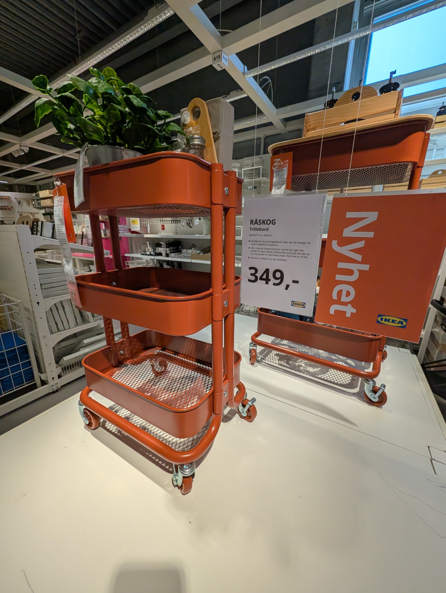 RÅSKOG Trolley, red-brown